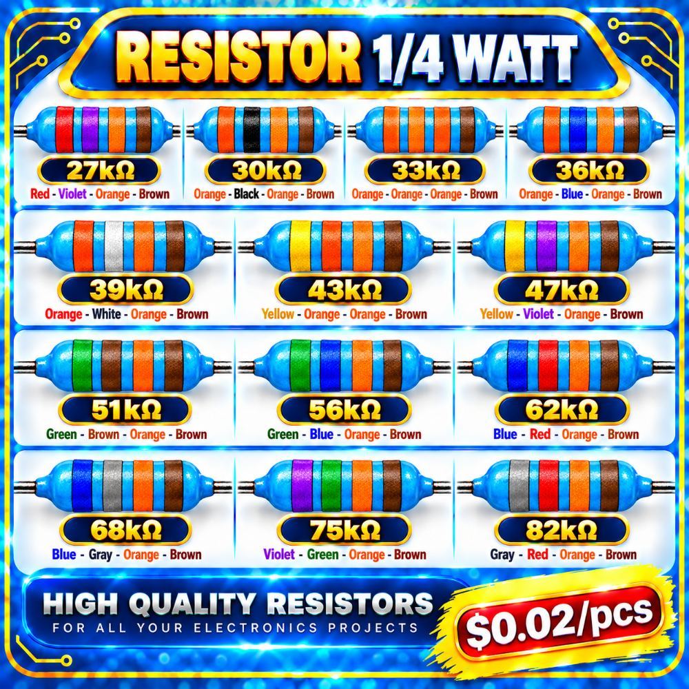 Resistor 1/4watt 27k - 82k