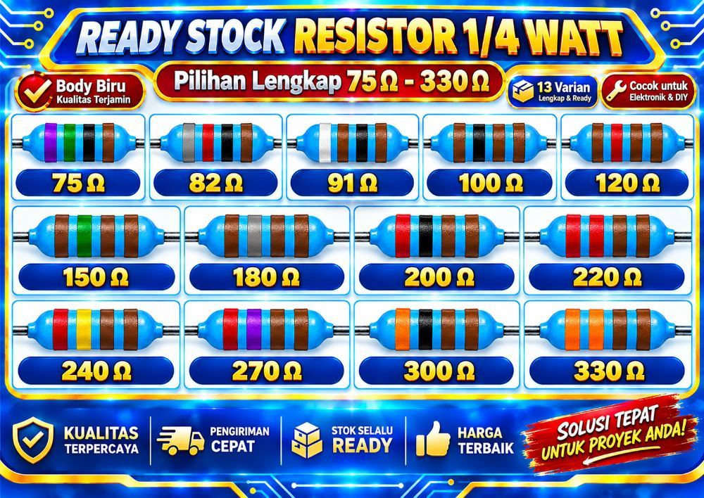 1/4 WATT RESISTOR 75R - 330R