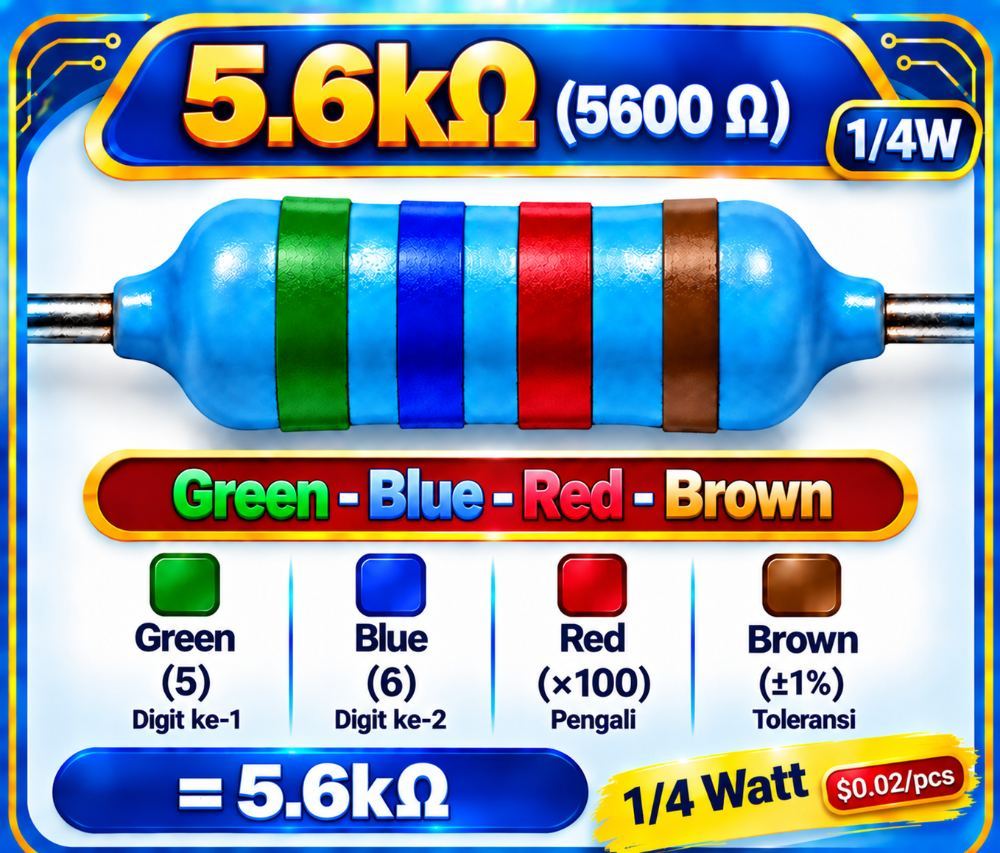 1/4 WATT RESISTOR 5.6k - 24k